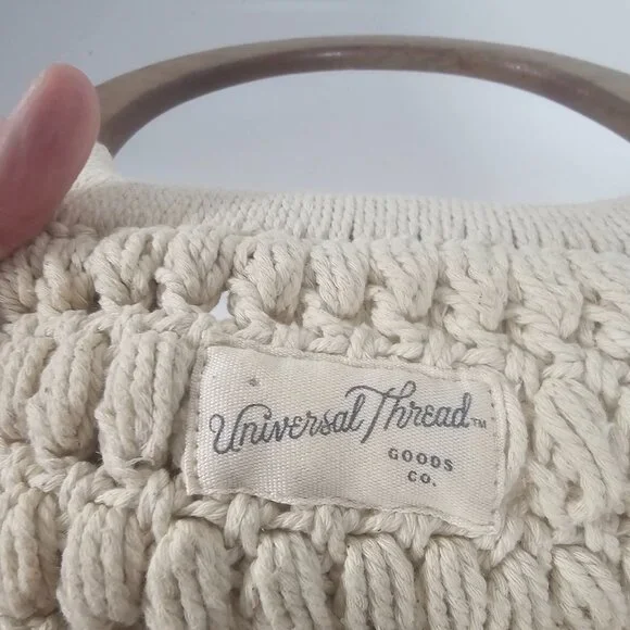 Universal Thread Bag Cream Crochet Boho Hippie Festival - Picture 7 of 12